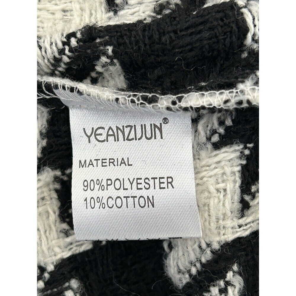 DQ STORE Womens Coat Black White Crown Foot Print Size Small - Picture 16 of 16